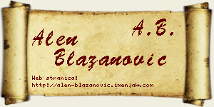 Alen Blažanović vizit kartica